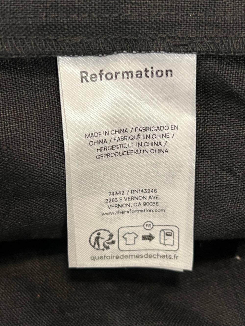 Reformation Asher Linen Dress Black Midi size 10 - Picture 7 of 8